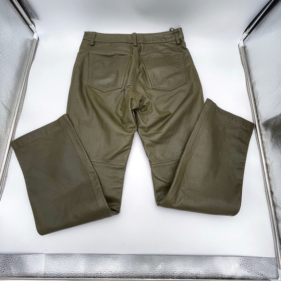GAP Army Green Leather pants in Boot Cut Size 8 - Picture 4 of 9